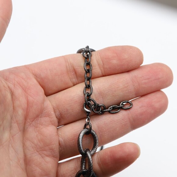 Thick Black chain Choker Necklace Adjustable - Picture 3 of 12